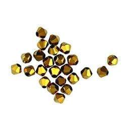 AussieSuperStore Jewellery Making Supplies Metallic Gold Glass Bicone Beads (in 3 colors) Glass Bicone Beads| Jewellery Making Beads| Jewellery Making Supplies 9323823135195 GB902